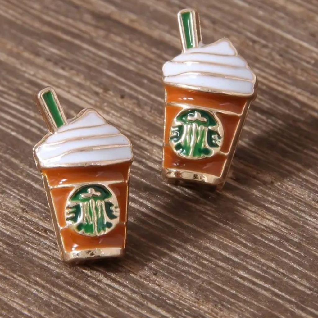 Coffee Cup Earrings Stainless Steel 14k Plated 10$